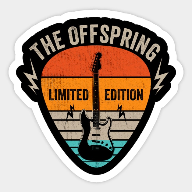 Vintage Offspring Name Guitar Pick Limited Edition Birthday Sticker by Monster Mask